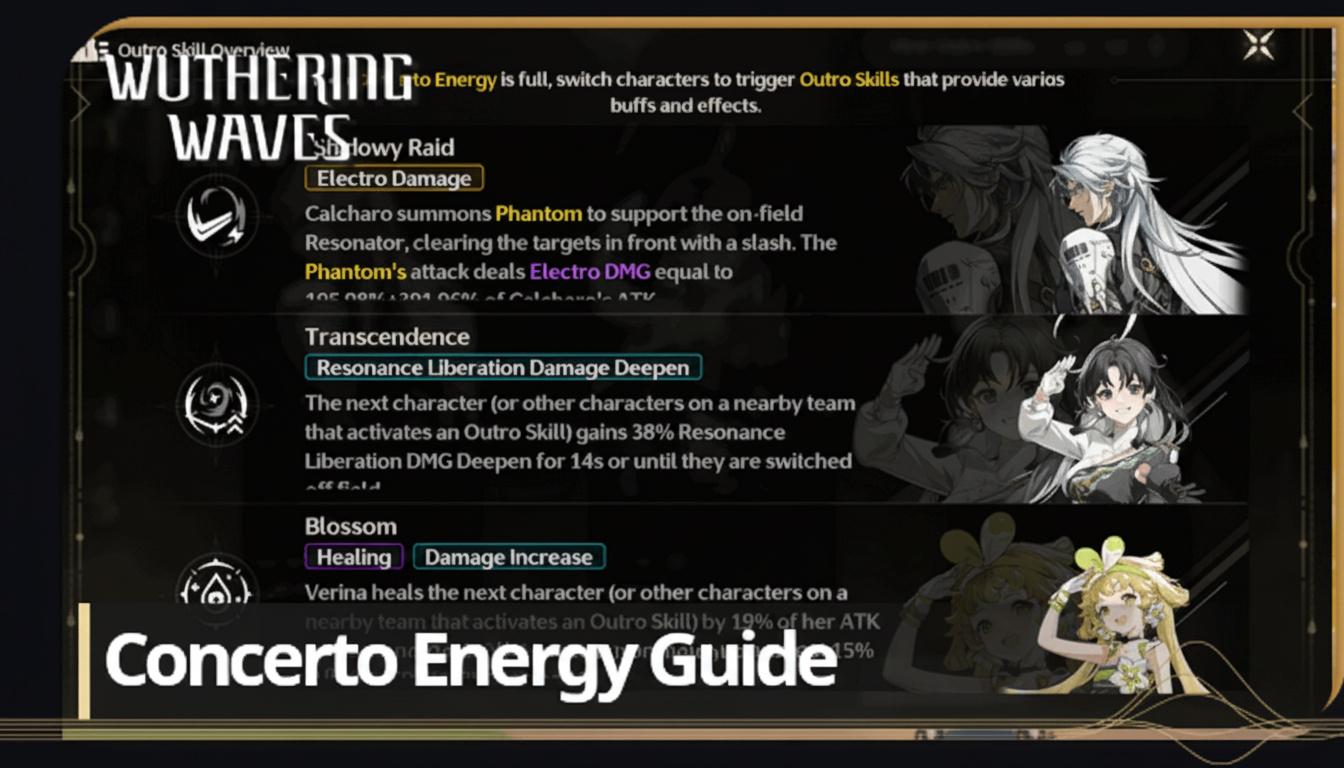 Concerto Energy, Intro Skills and Outro Skills
