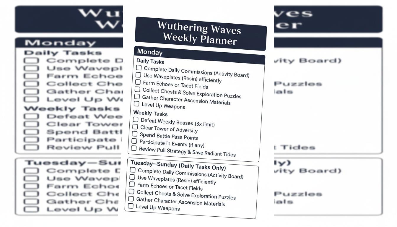 First week checklist